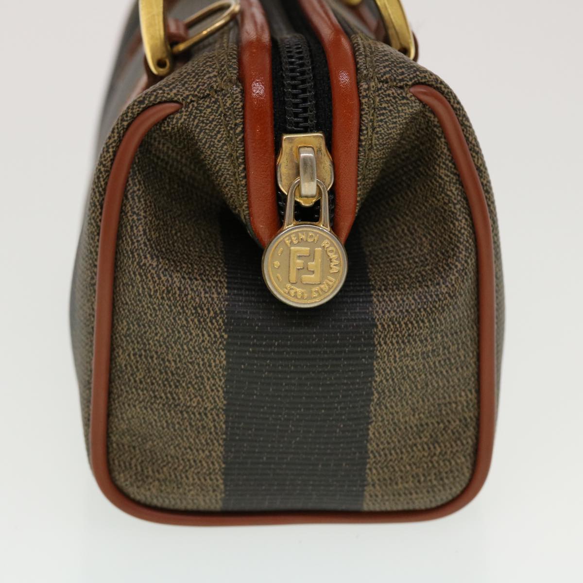 FENDI Pecan Canvas Mini Hand Bag Brown Black am4474