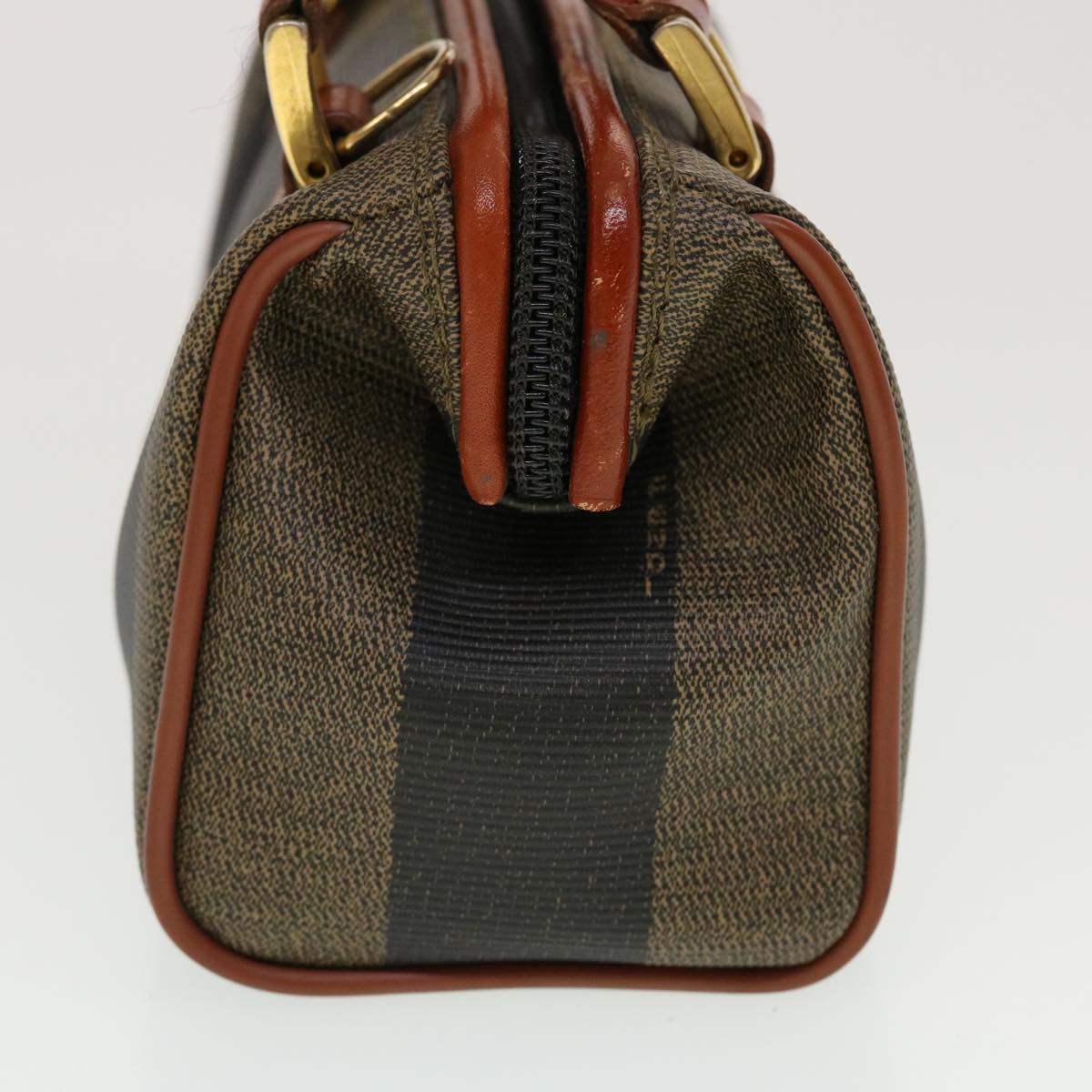 FENDI Pecan Canvas Mini Hand Bag Brown Black am4474