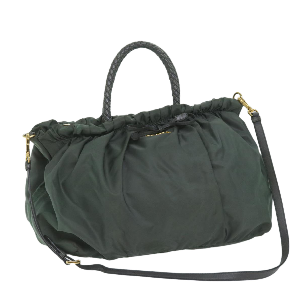 PRADA Hand Bag Nylon 2way Khaki am5403