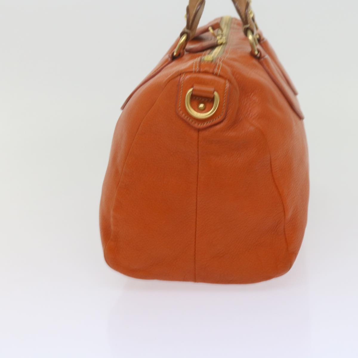 PRADA Hand Bag Leather Orange am5447