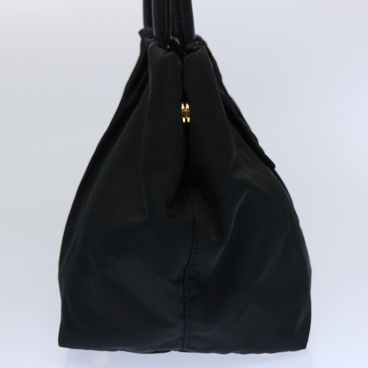 PRADA ribbon Hand Bag Nylon Black am5448