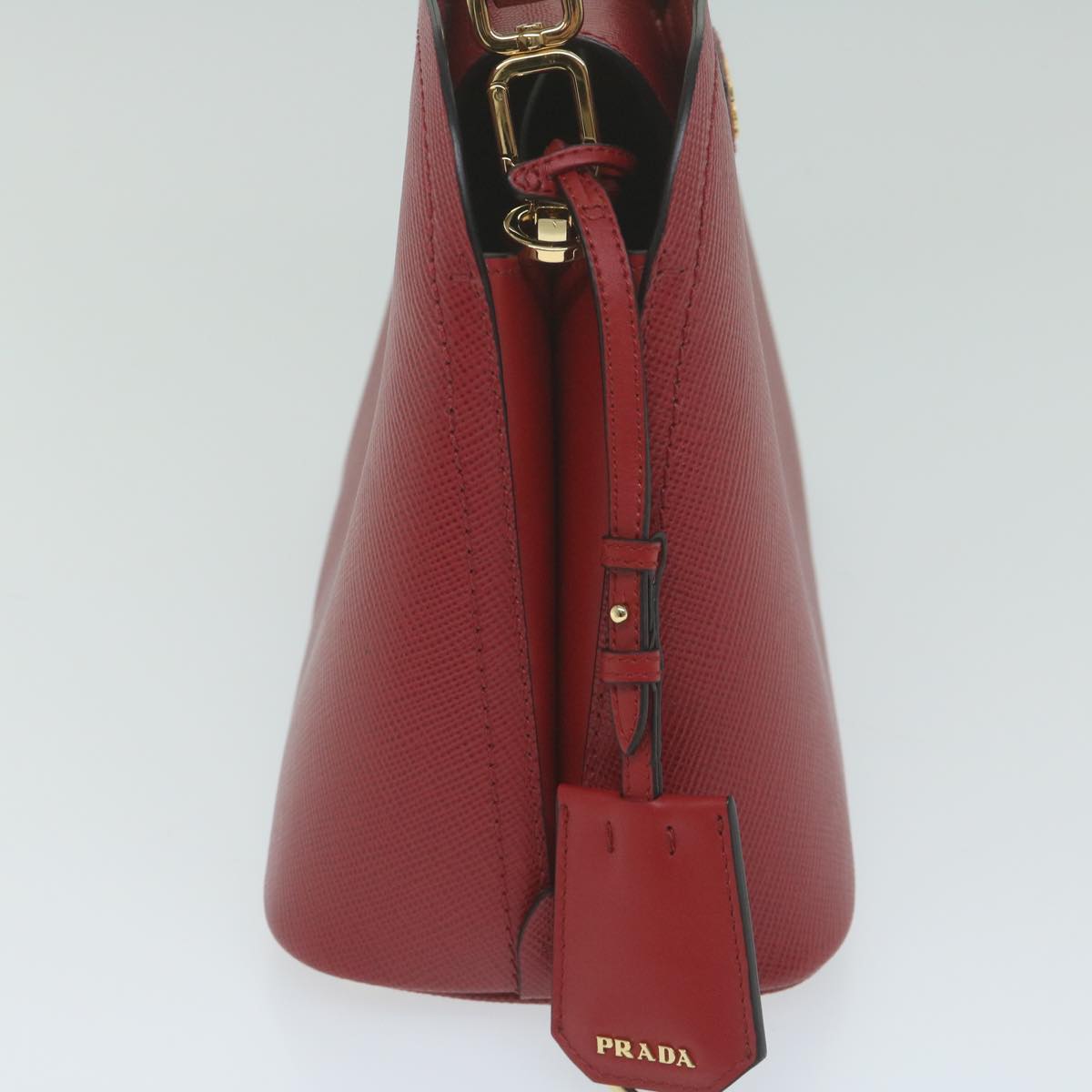 PRADA Matinee Small Hand Bag Safiano leather 2way Red 1BA282 am5519A