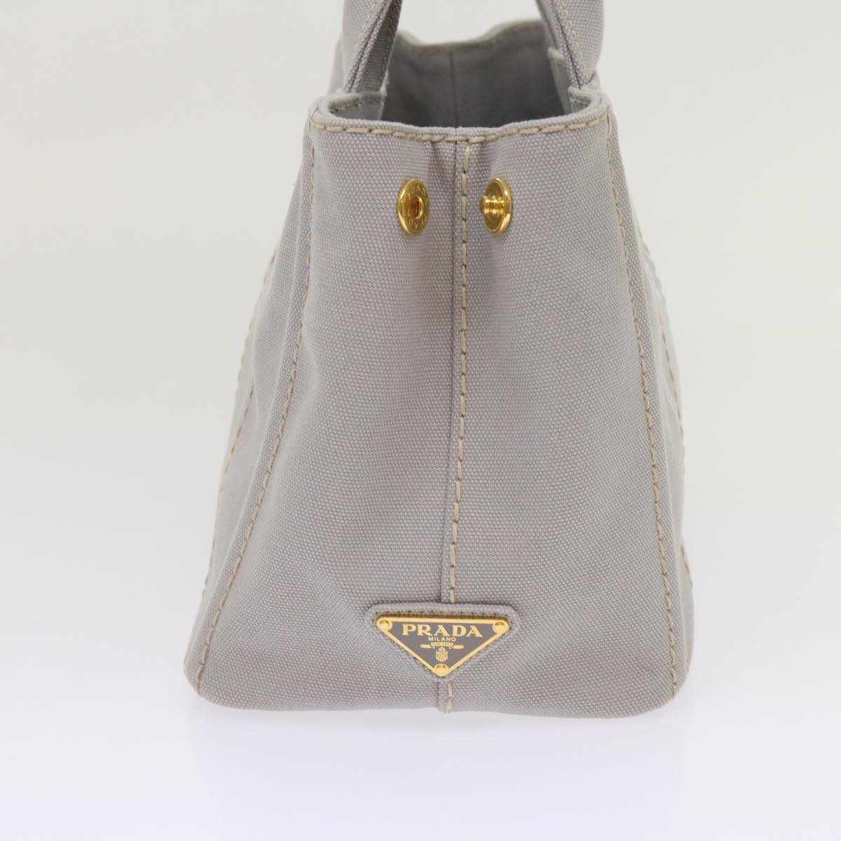 PRADA Canapa PM Hand Bag Canvas 2way Gray am5703