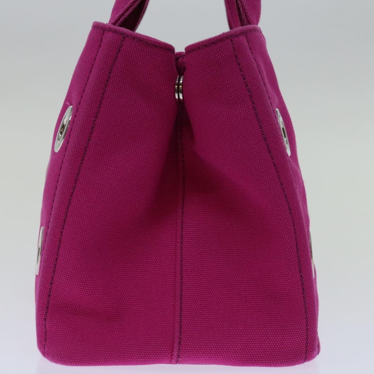PRADA Canapa Grommet Hand Bag Canvas 2way Pink 1BG439  am6007