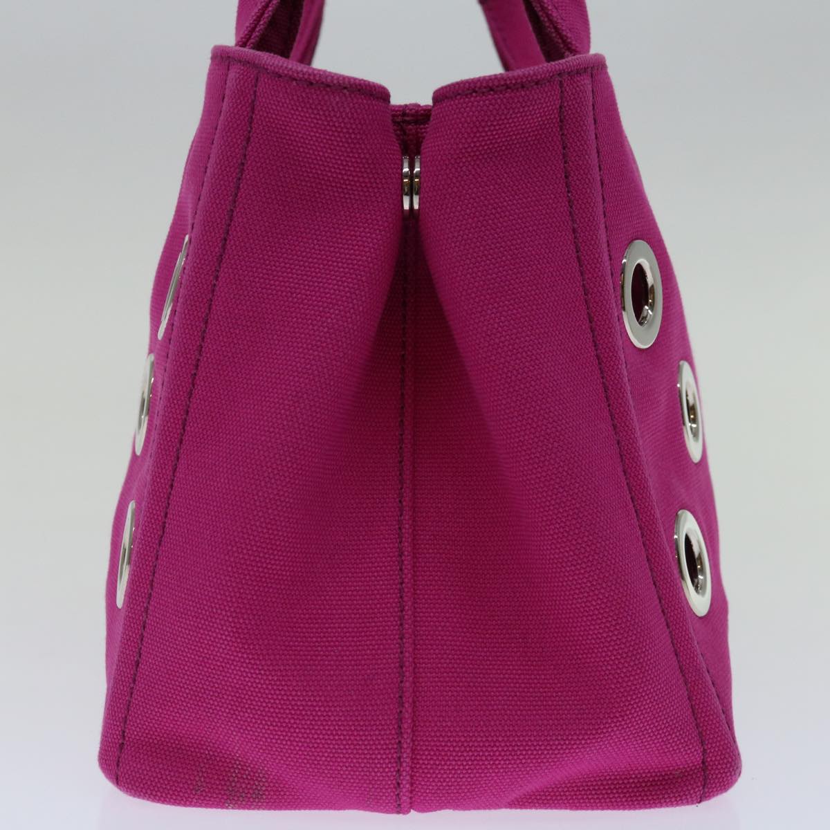 PRADA Canapa Grommet Hand Bag Canvas 2way Pink 1BG439  am6007