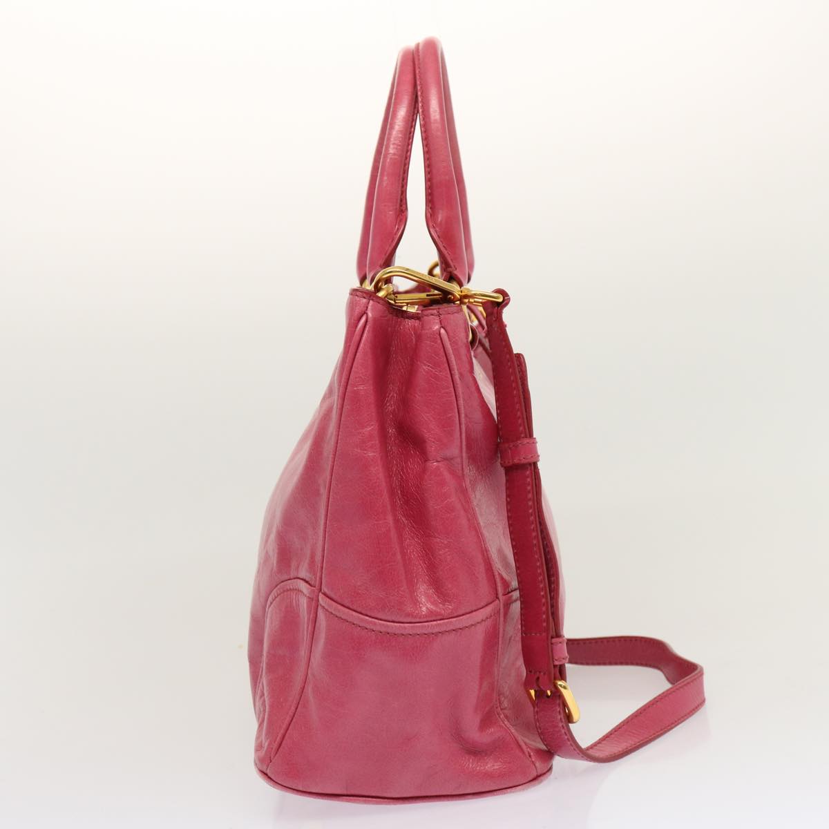 PRADA Hand Bag Leather 2way Pink am6057
