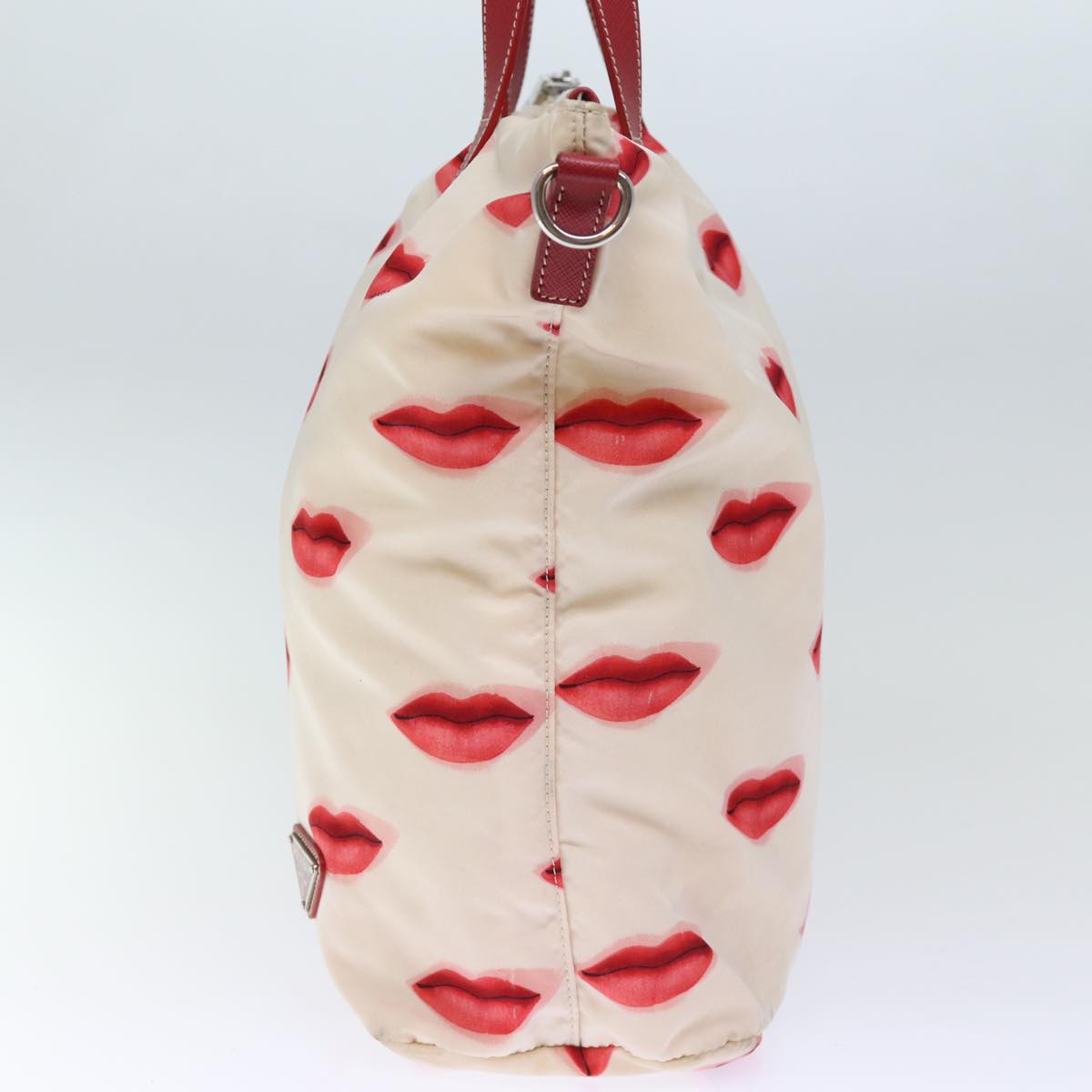 PRADA Hand Bag Nylon 2way White Red am6180