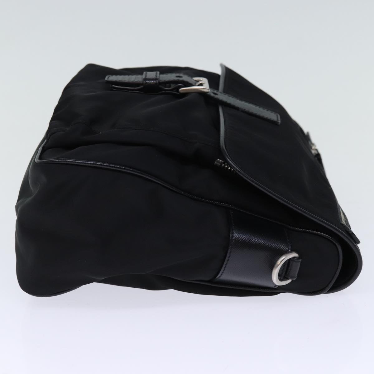PRADA Shoulder Bag Nylon Leather Black am6182