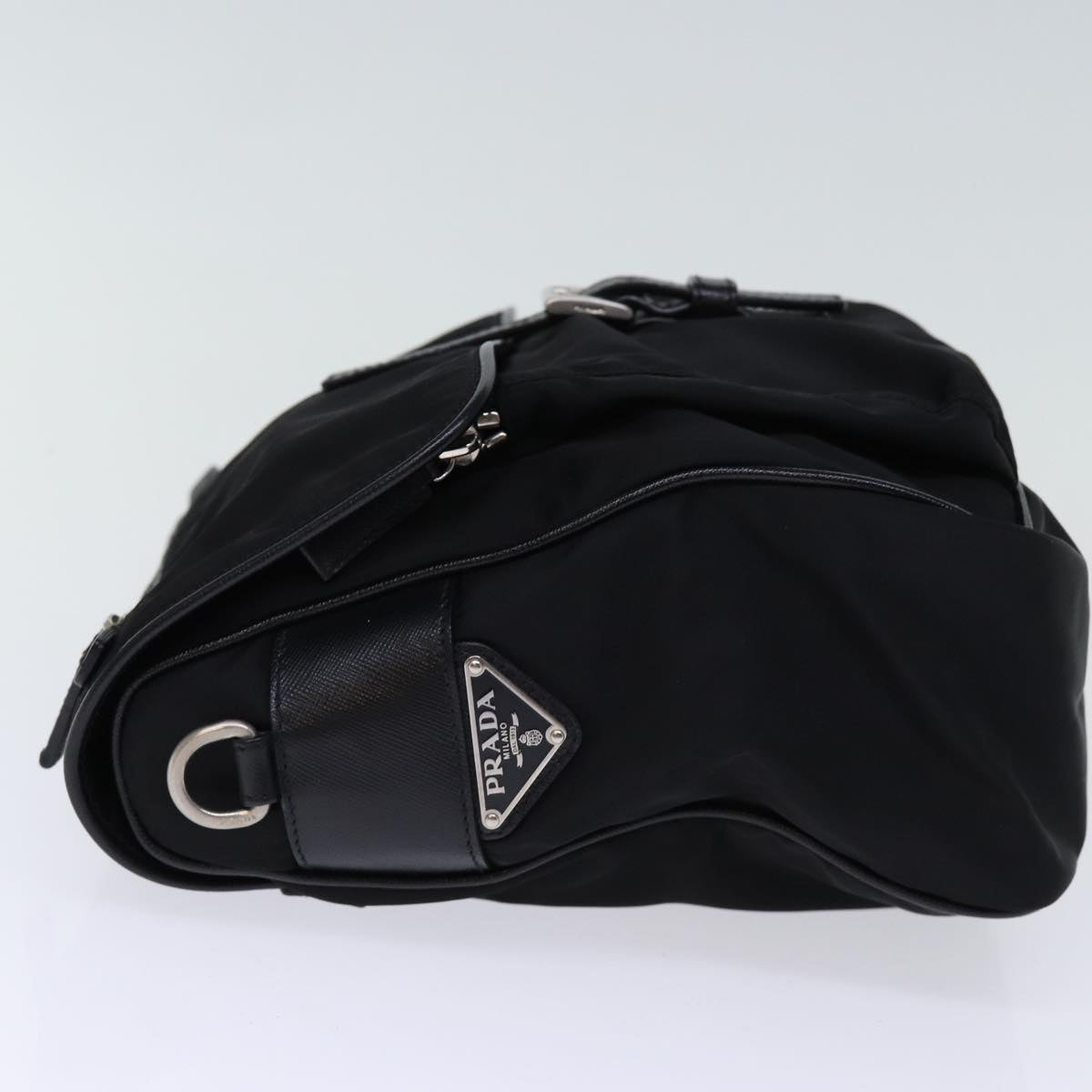 PRADA Shoulder Bag Nylon Leather Black am6182