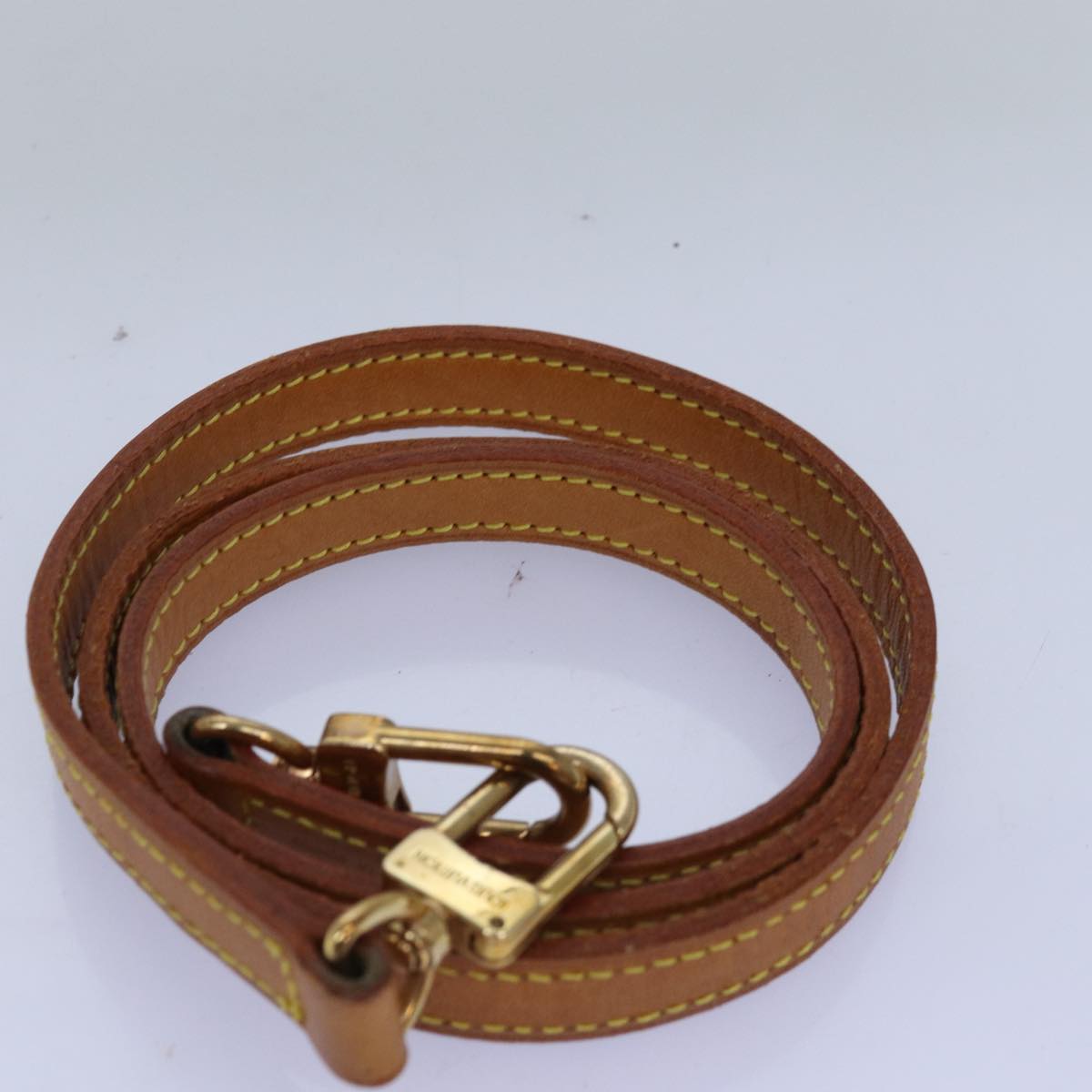 LOUIS VUITTON Shoulder Strap Leather 35.8"" Beige LV am6281