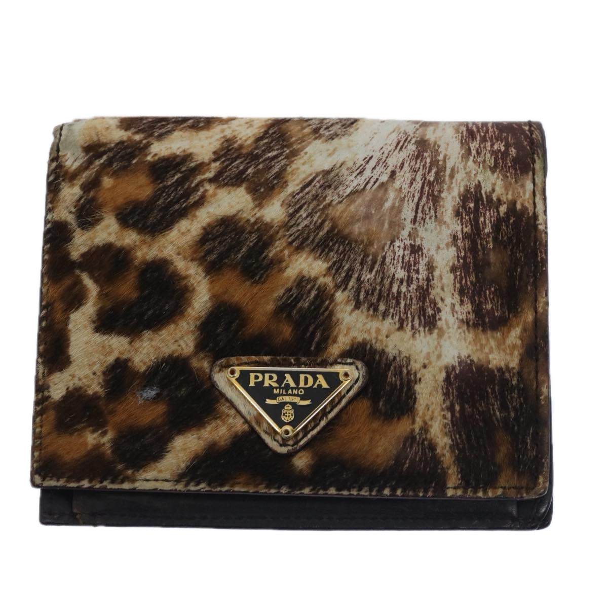 PRADA Wallet Leather Nylon 10set Black Brown ar10912