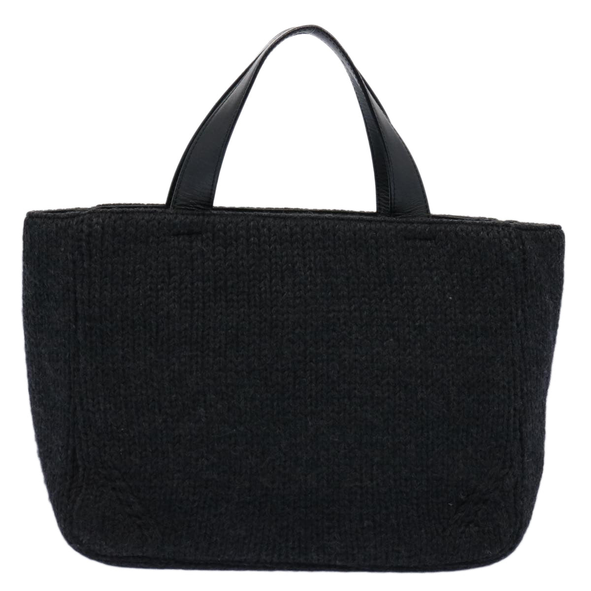 PRADA Hand Bag Wool Black ar11114