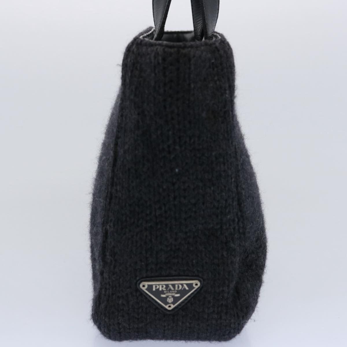 PRADA Hand Bag Wool Black ar11114