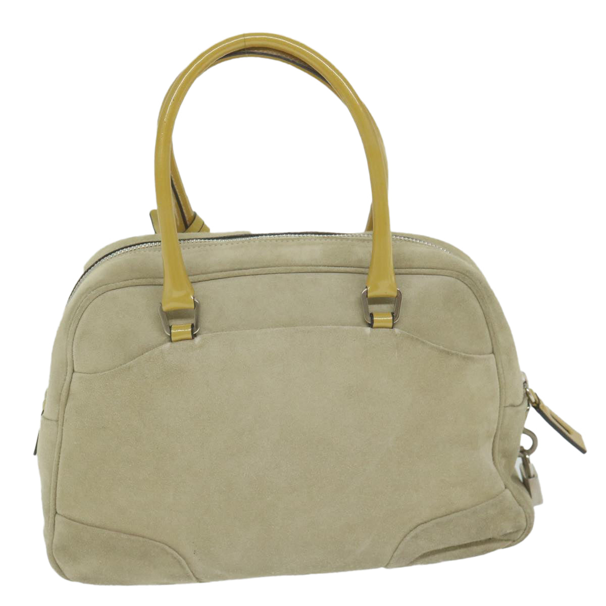 PRADA Hand Bag Suede Beige ar11148B