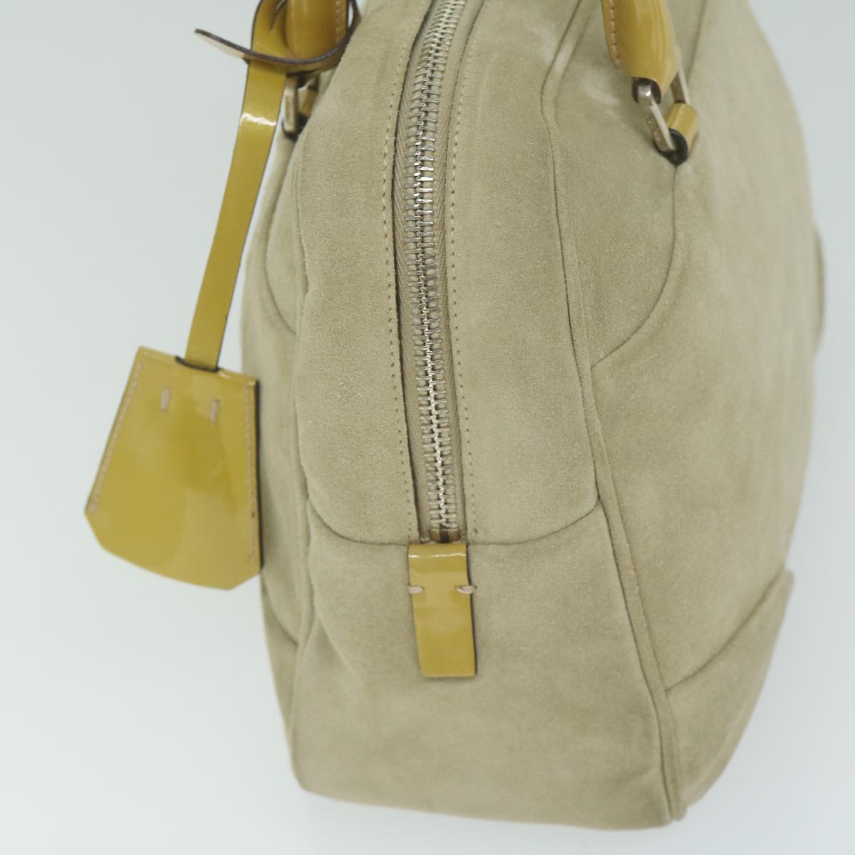 PRADA Hand Bag Suede Beige ar11148B
