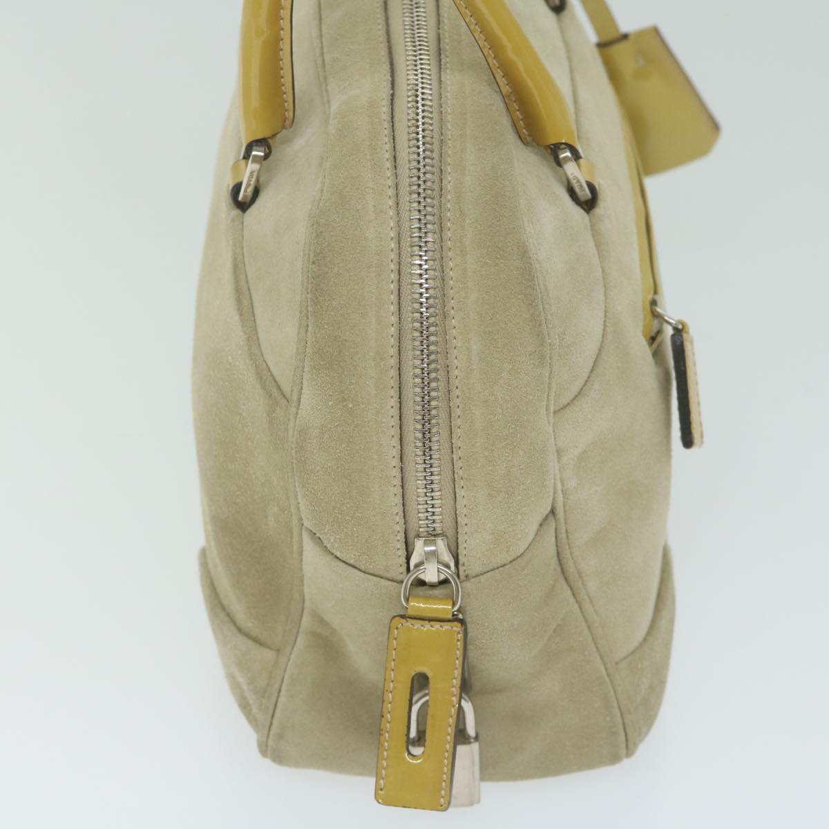 PRADA Hand Bag Suede Beige ar11148B