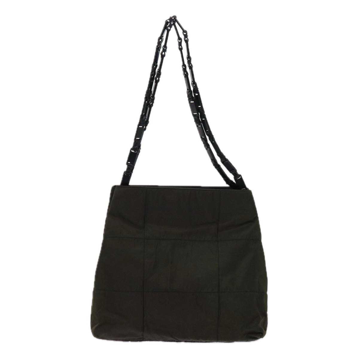 PRADA Quilted Chain Shoulder Bag Nylon Khaki ar11172B