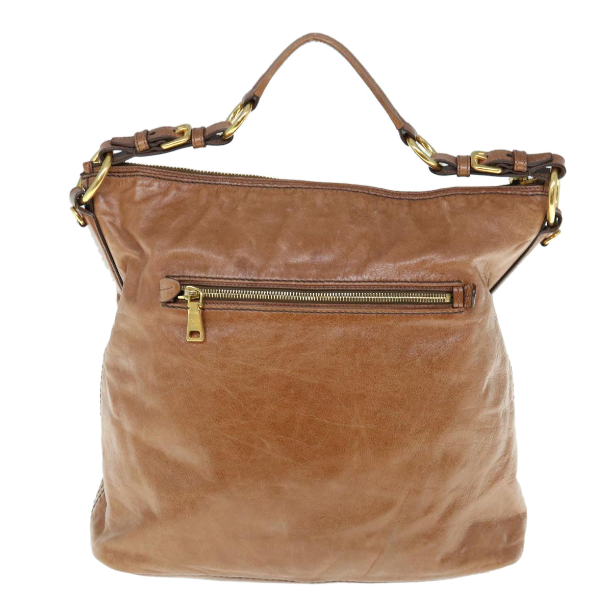 PRADA Shoulder Bag Leather Brown ar11226