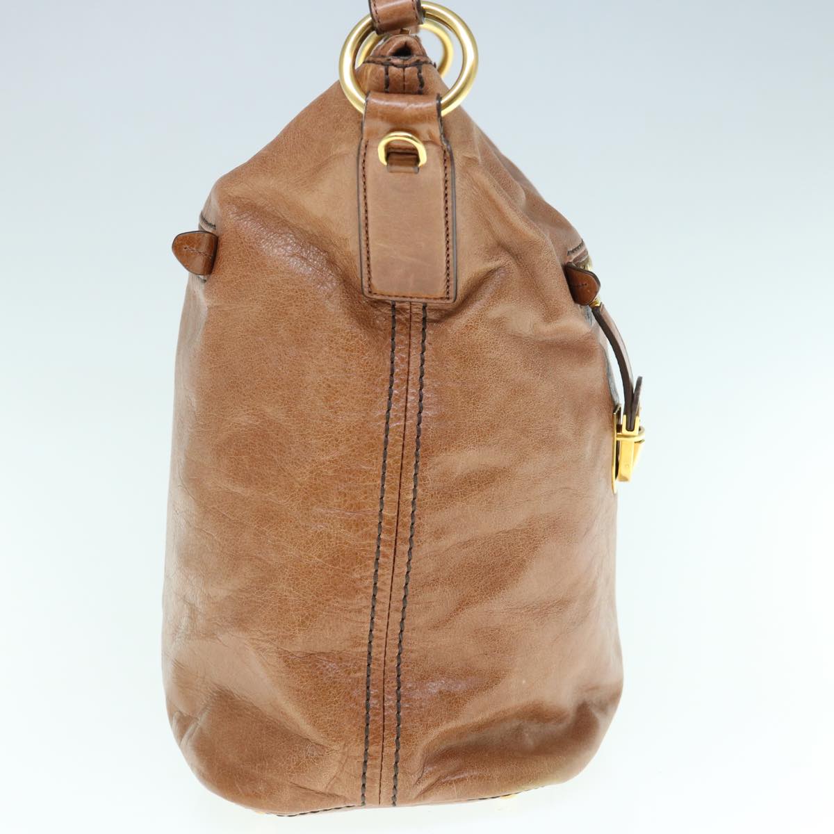 PRADA Shoulder Bag Leather Brown ar11226