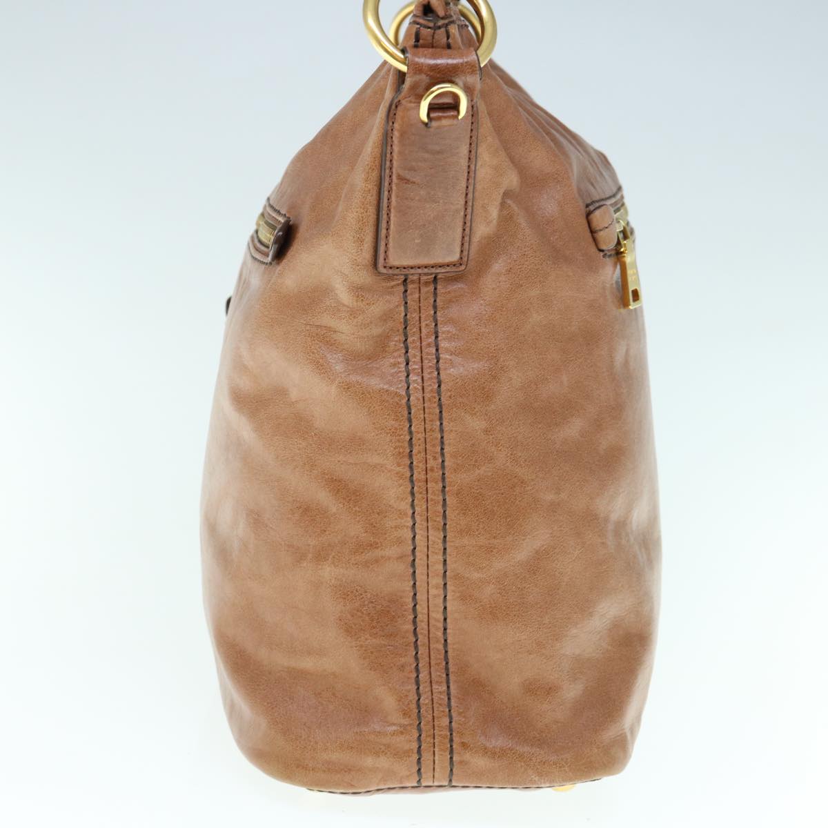 PRADA Shoulder Bag Leather Brown ar11226