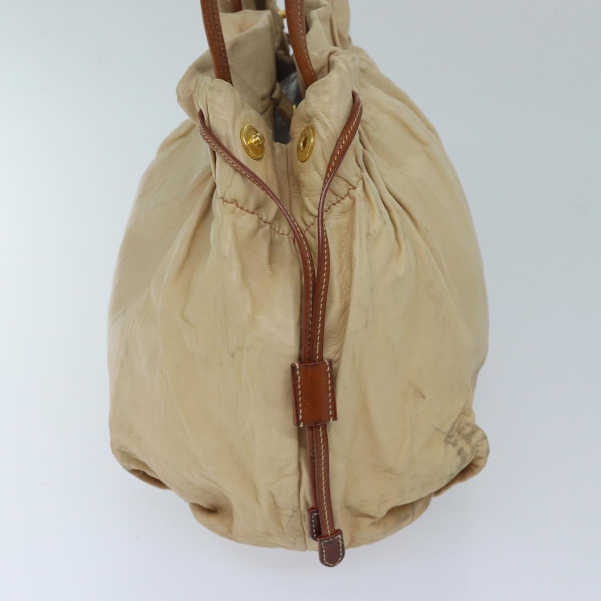 PRADA Shoulder Bag Leather Beige ar11638B