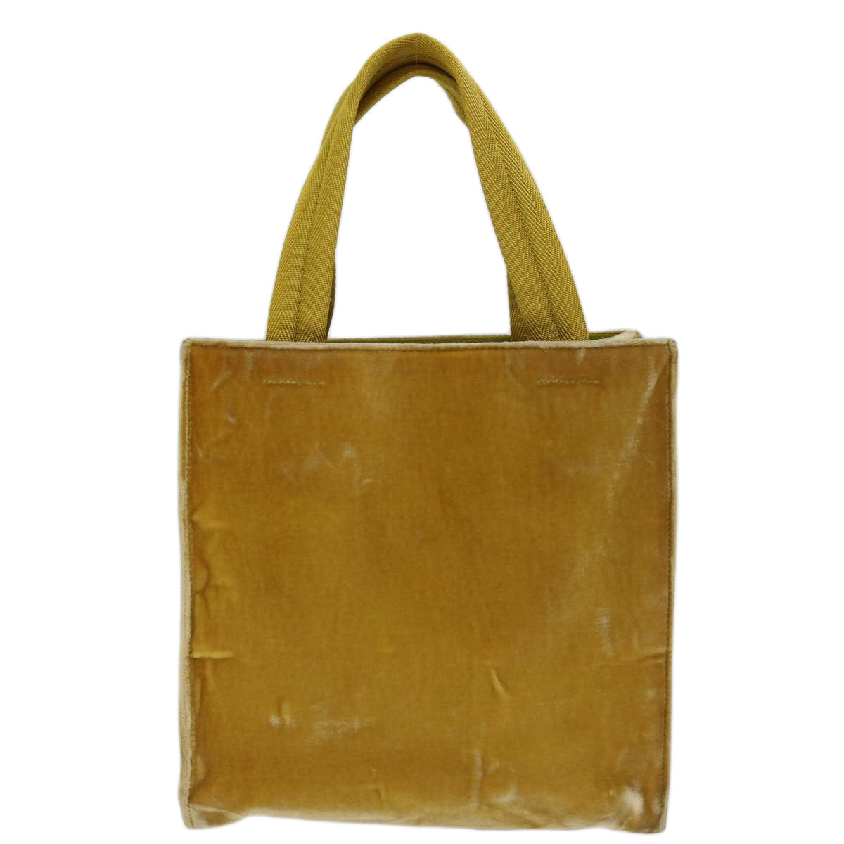 PRADA Hand Bag Velor Yellow ar11643B