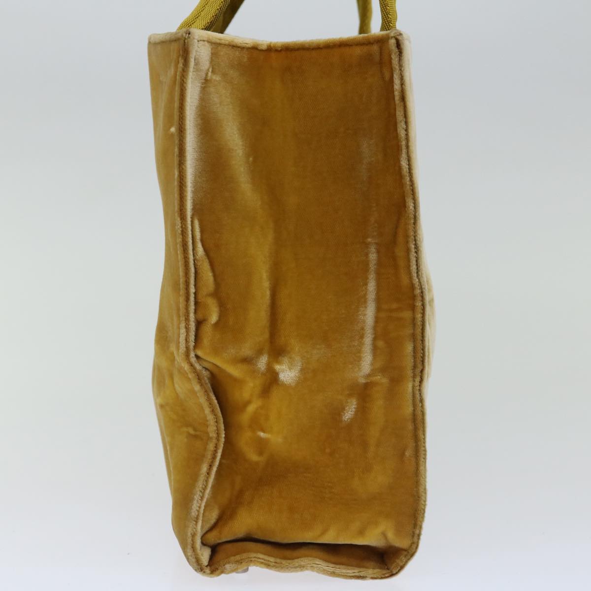PRADA Hand Bag Velor Yellow ar11643B