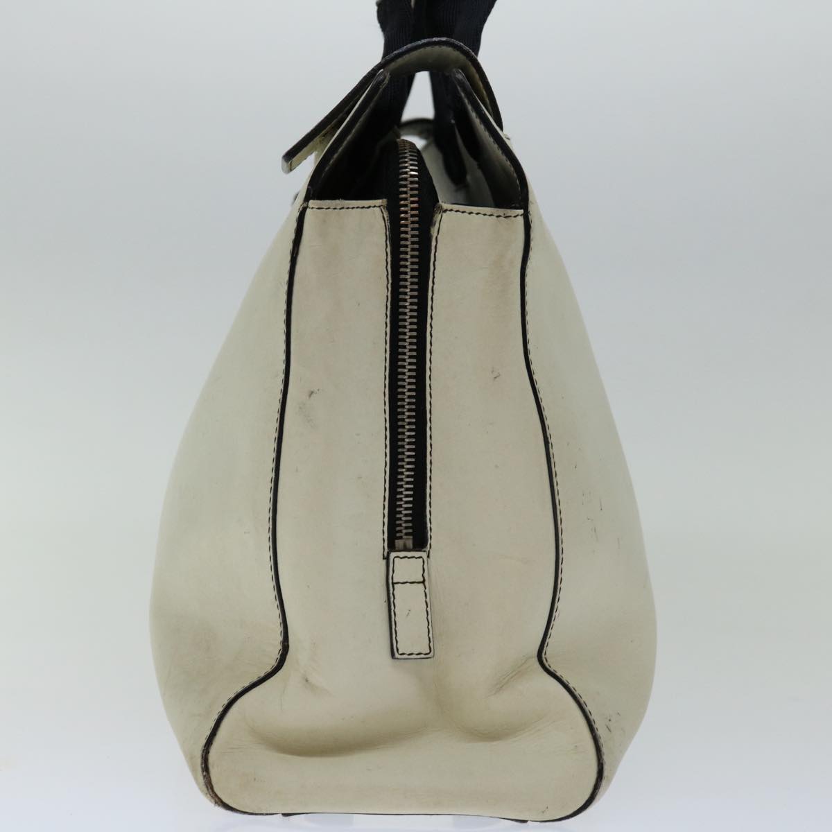 PRADA Hand Bag Leather White ar11644B