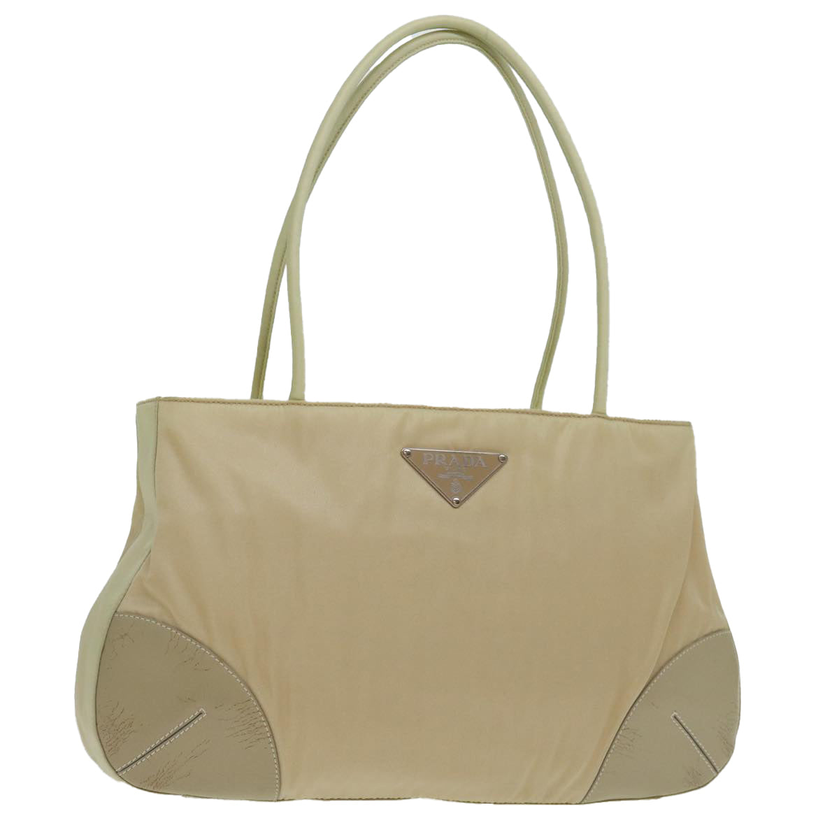 PRADA Hand Bag Nylon Beige ar11646B