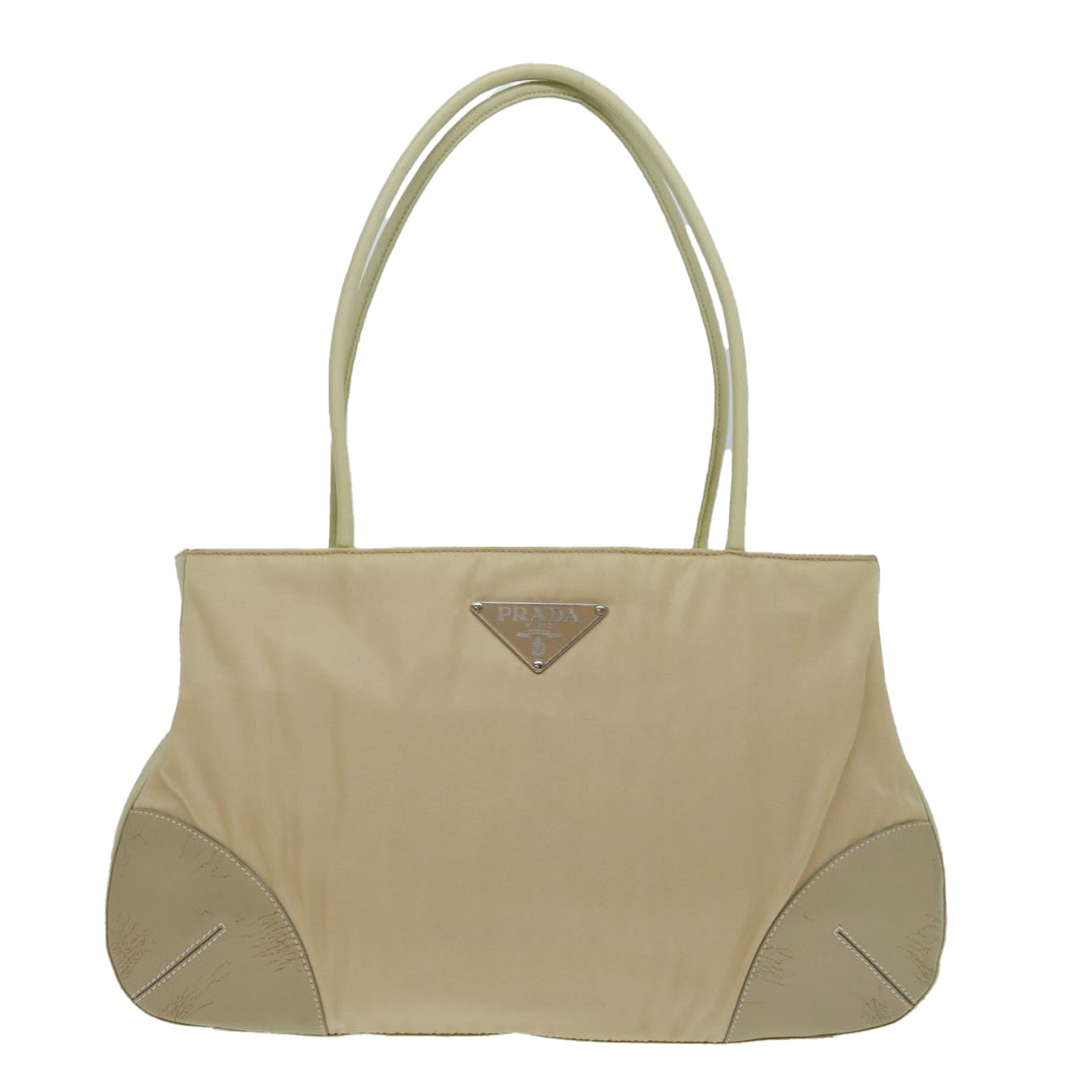 PRADA Hand Bag Nylon Beige ar11646B