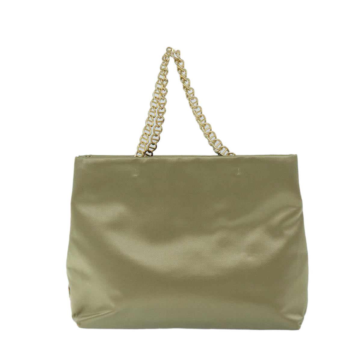 PRADA Chain Hand Bag Satin Beige ar11648B