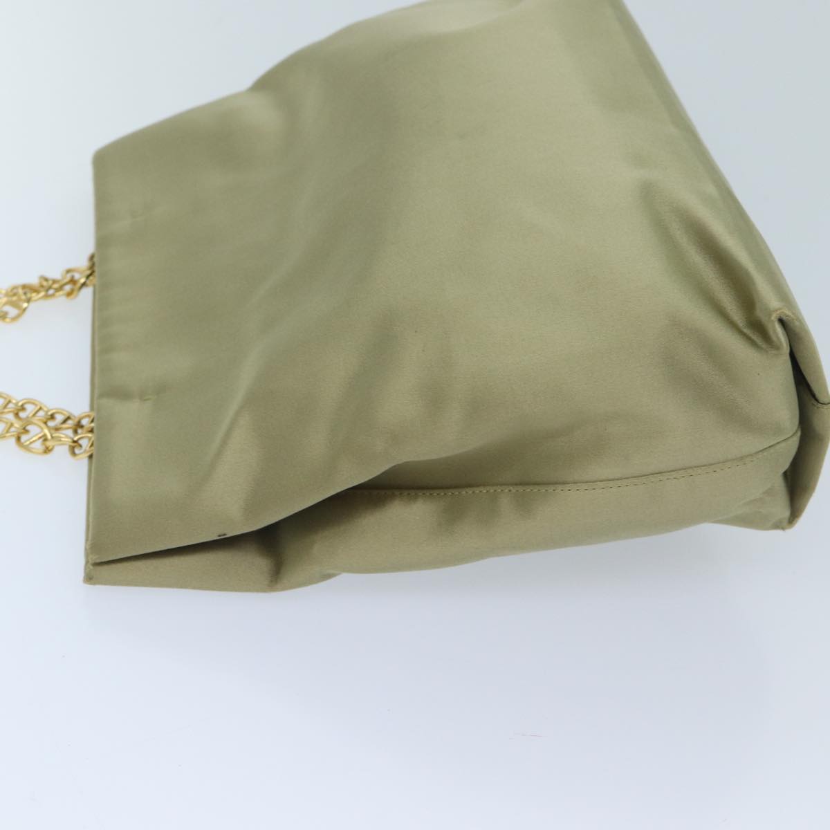 PRADA Chain Hand Bag Satin Beige ar11648B