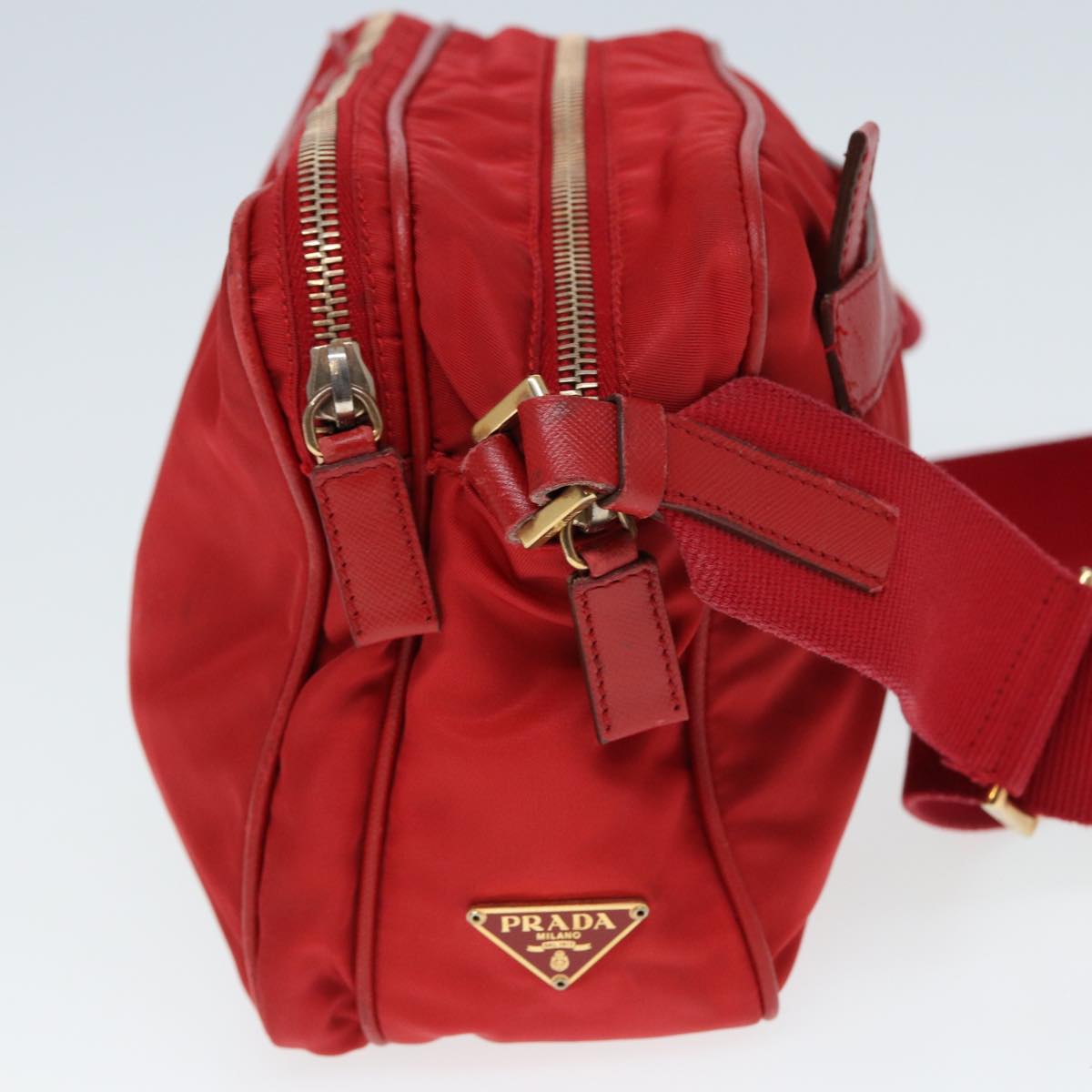 PRADA Shoulder Bag Nylon Red ar11981