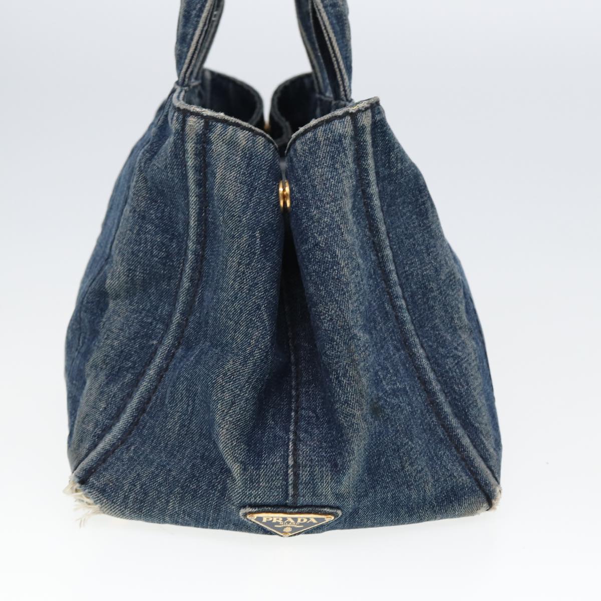 PRADA Canapa MM Hand Bag Denim Blue ar12003