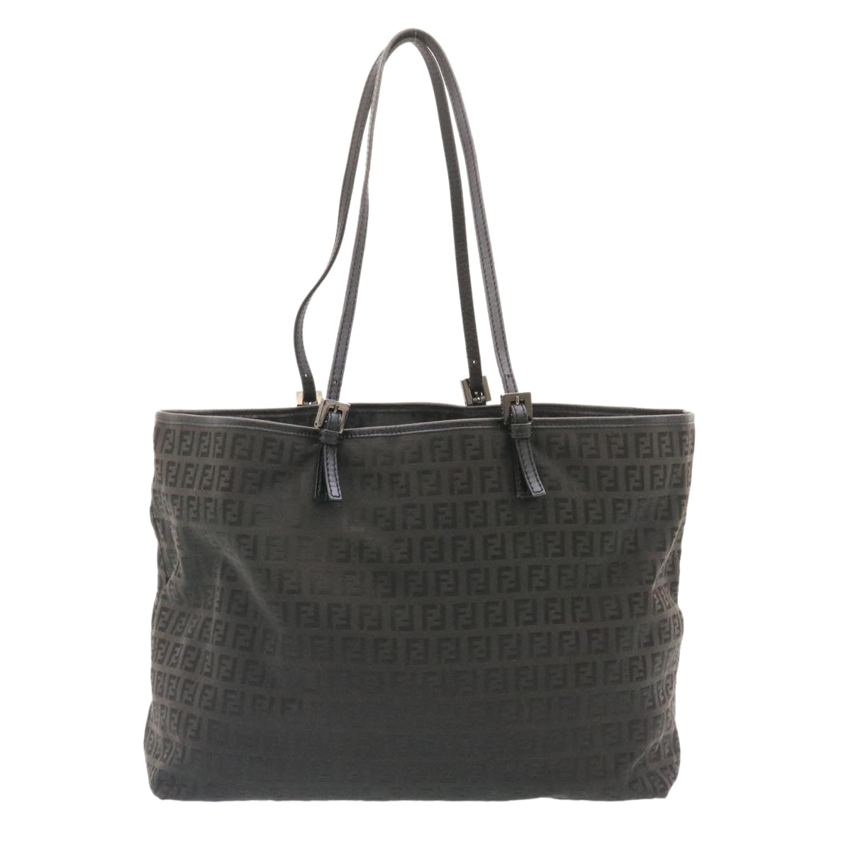 FENDI Zucchino Canvas Tote Bag Black ar6460