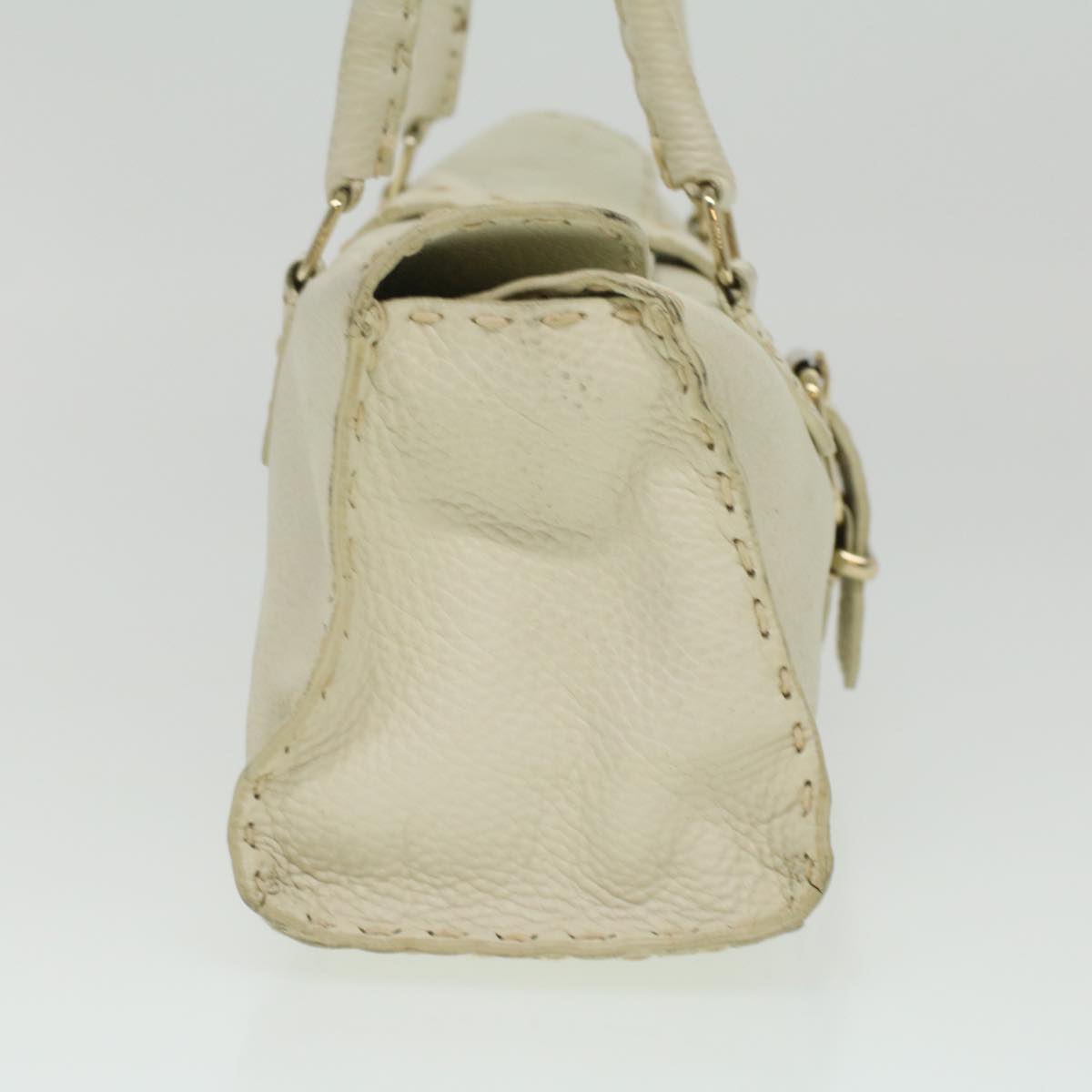 FENDI Celeria Shoulder Bag Leather White ar8736