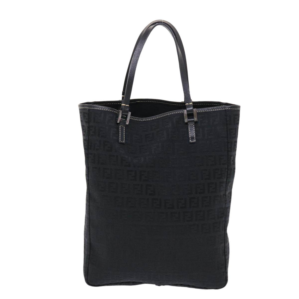 FENDI Zucchino Canvas Tote Bag Black ar9954