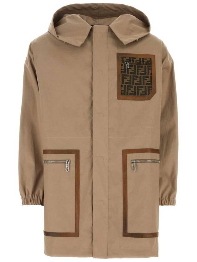 Fendi Cappuccino Cotton Parka Brown