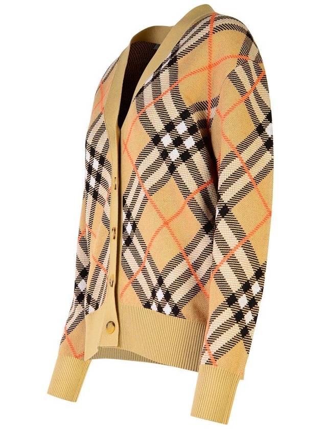 Burberry Check Wool Blend Cardigan Beige