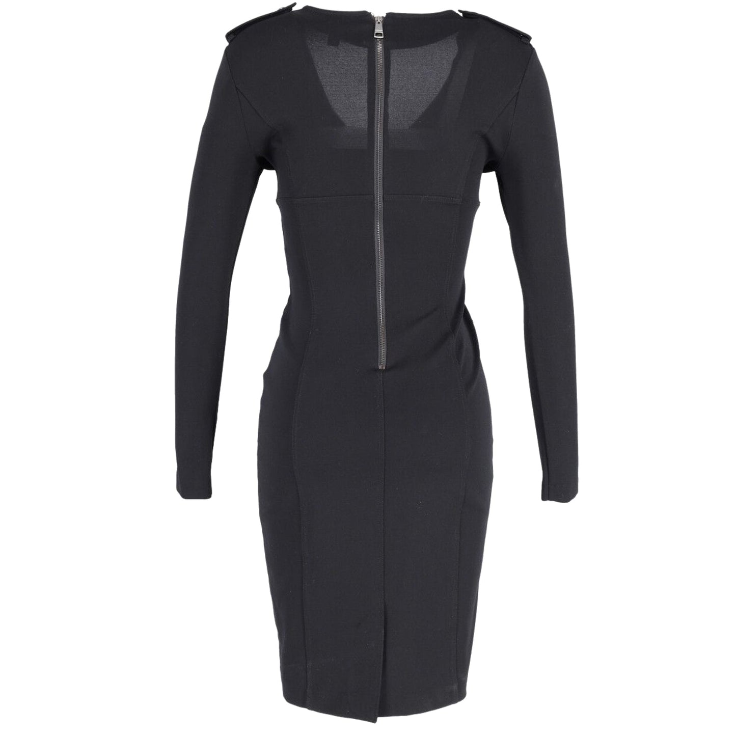 Burberry Dress with Epaulette in Black Acetate