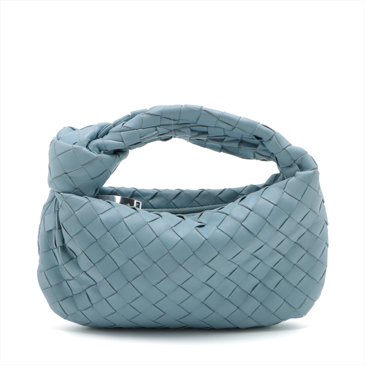 Bottega Veneta 【Points 5 times! 3/4 20h~】 【 Secondary】 Mini The Jodie Interlude Patent Leather Handbag Light Blue