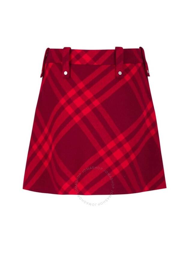 Burberry Check Pattern Wool Mini Skirt
