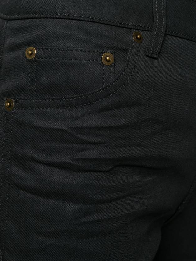 Saint Laurent Mid Rise Cotton Skinny Jeans Black