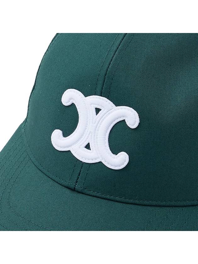 CELINE Triomphe Patch Cotton Mesh Ball Cap Dark Green