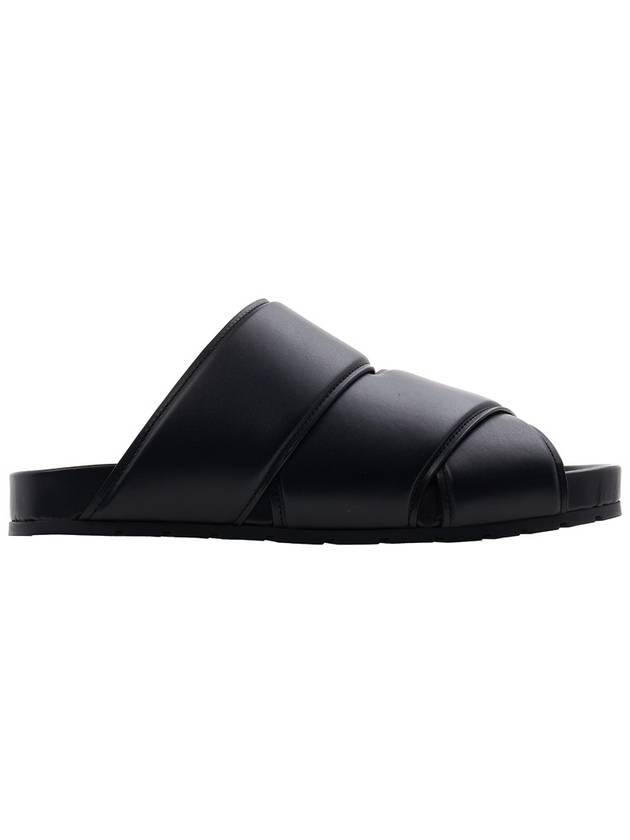 Bottega Veneta Bridge Leather Slippers Black