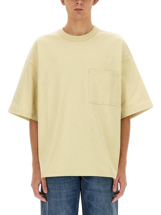 Bottega Veneta Cotton Jersey Short Sleeve T-Shirt Beige