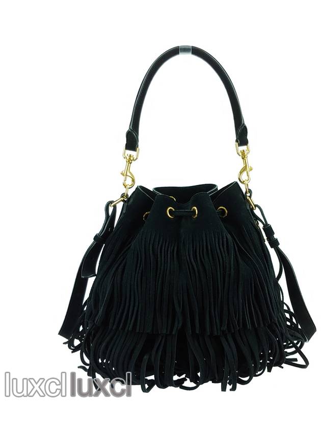 Saint Laurent YSL Emmanuel fringe bucket shoulder bag