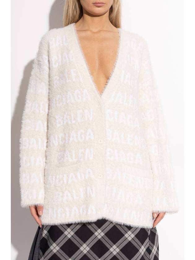 Balenciaga Balenciaga Cardigan With Monogram, Women's, Cream