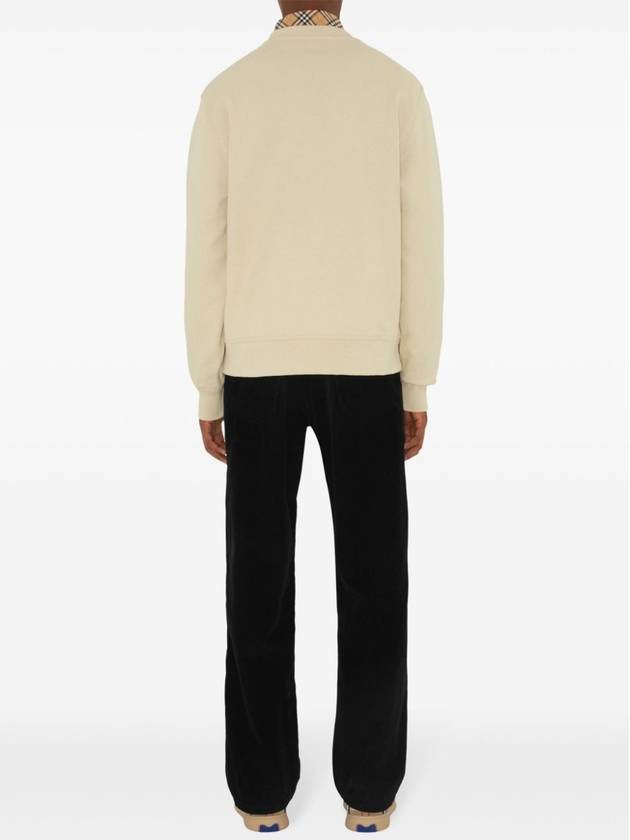 Burberry Check Label Cotton Sweatshirt Nutmeg