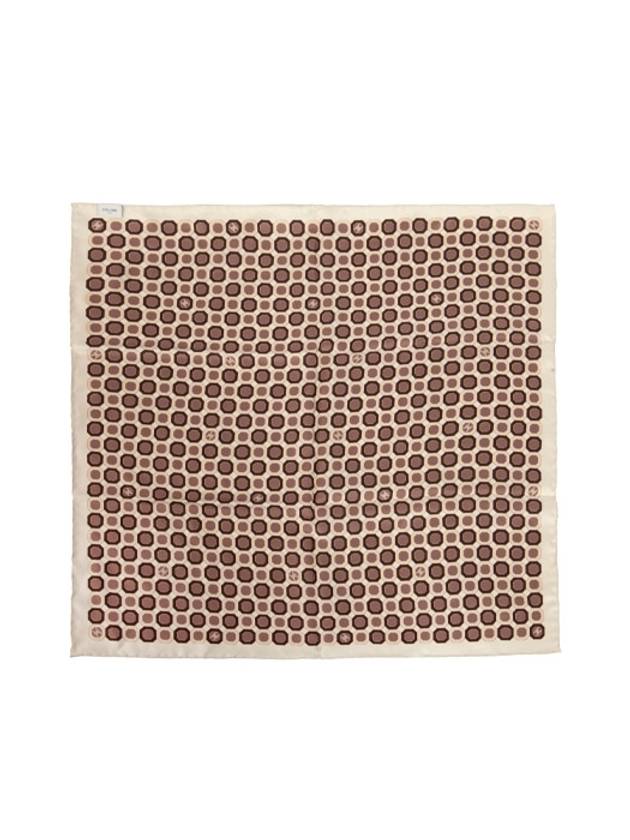 CELINE Octagon Silk Twill Bandana Vanilla
